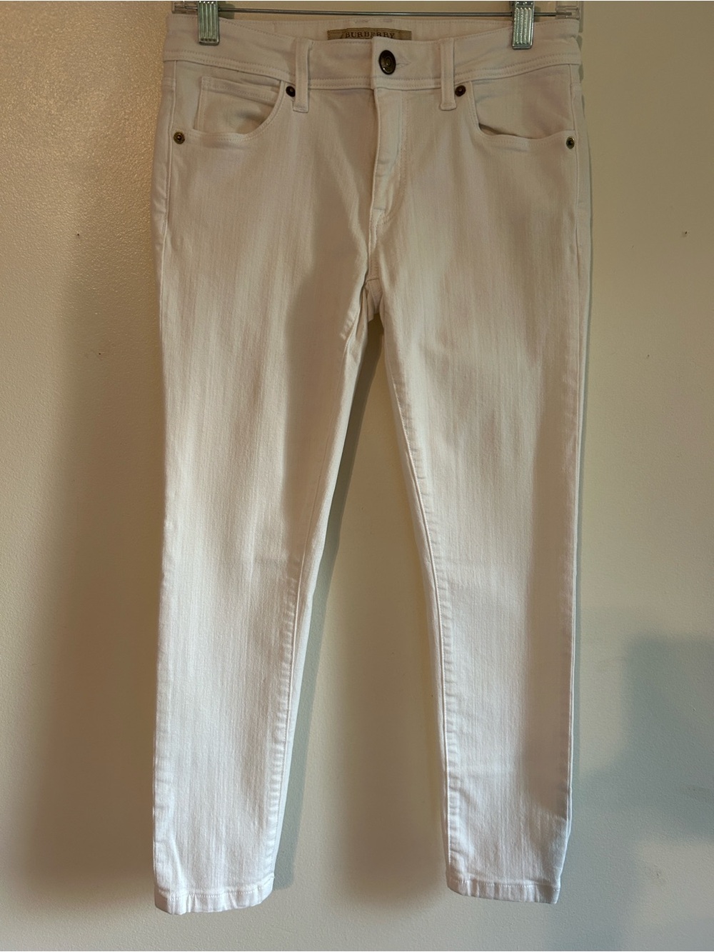 Burberry White Skinny Cropped Jeans Size 27 - Picture 4 of 9